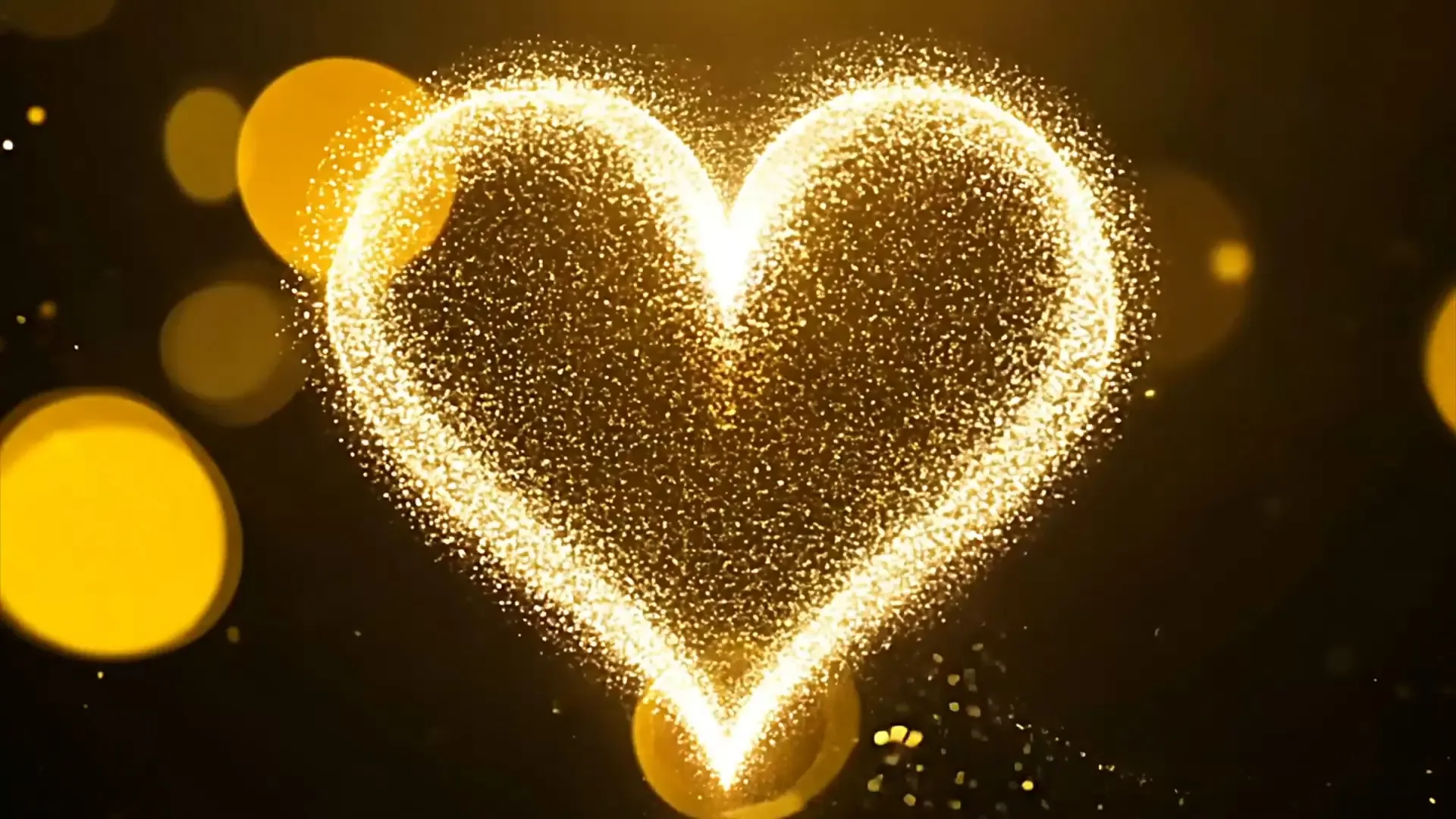 Golden Heart Sparkle Overlay for Valentines Day Greetings